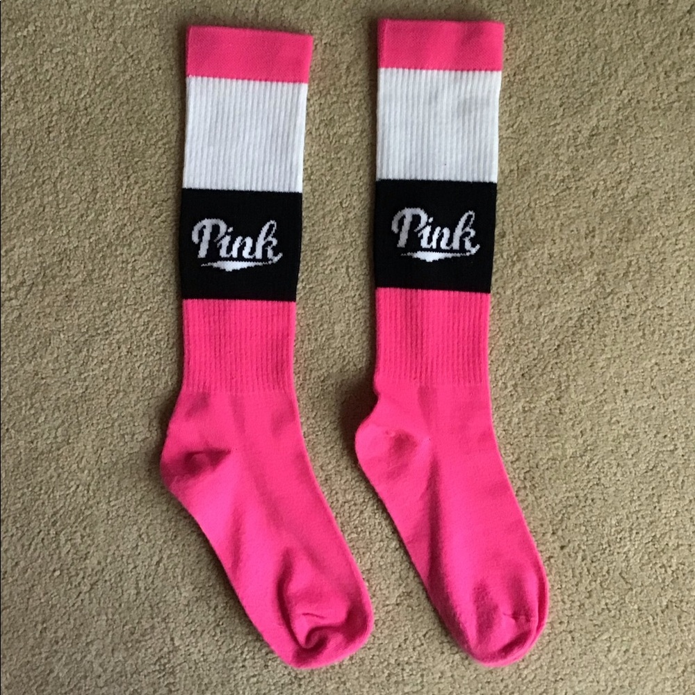 PINK tube socks! Never Worn
